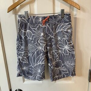 Crewcuts Boys Hawaiian Floral Bathing Suit Swim Summer Cute Trendy Vacation 10